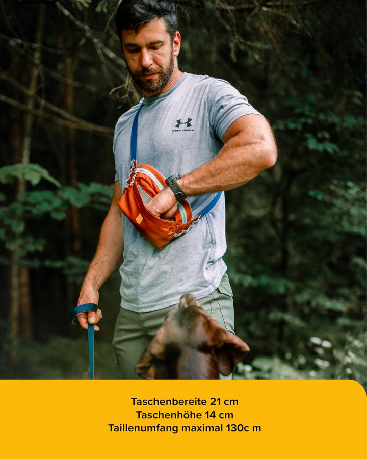 Woolly Wolf Alpha 360 Hip Pack Hüfttasche Terracotta Mix - Leckerlitasche für Hunde aus recyceltem M