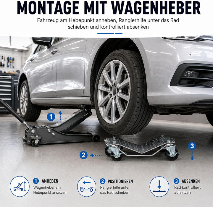 Trutzholm Rangierhilfe Rangierroller Wagenheber für PKW 4 Stück
