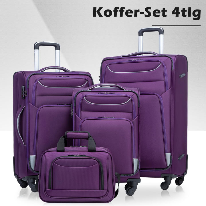 COOLIFE Koffer Trolley Koffer Reisekoffer von 4 Rollen Stoffkoffer Handgepäck TSA-Schloss Der Koffer