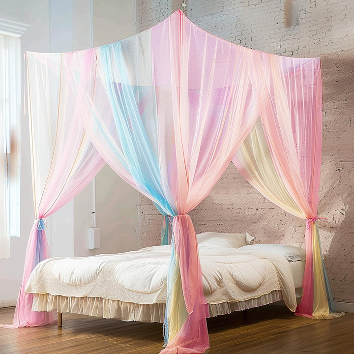 HanYun Moskitonetz Bett, Regenbogen Moskitonetz 250 x 220 x 200 cm Mückennetz Bett Moskitonetz Outdo