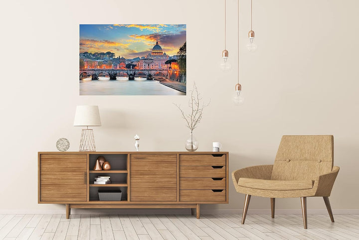 islandburner XXL Bild Poster Vatikan Rom Sonnenuntergang Premium Bilder Fotodruck Poster 90x60cm, Po