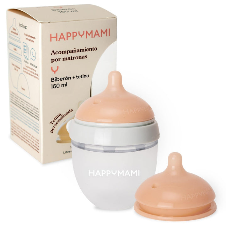 Set aus personalisierter Anti-Kolik-Silikonflasche + Sauger, anatomisches Design, mit zusätzlichem S