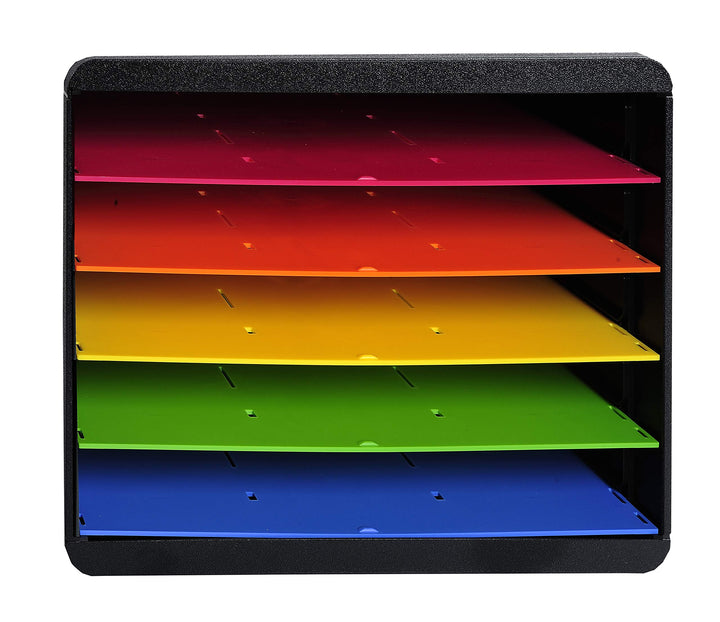 Exacompta 305798D Premium Ablagebox Querformat mit 5 Fächern für DIN A+ Dokumente. Belastbare Schubl