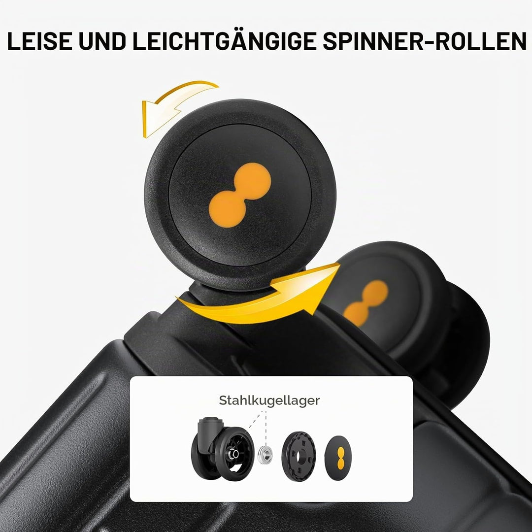 LEVEL8 Koffer Trolley Leicht Handgepäck Erweiterbar, 55cm, 36-42L | Hartschalenkoffer aus 100% Polyc