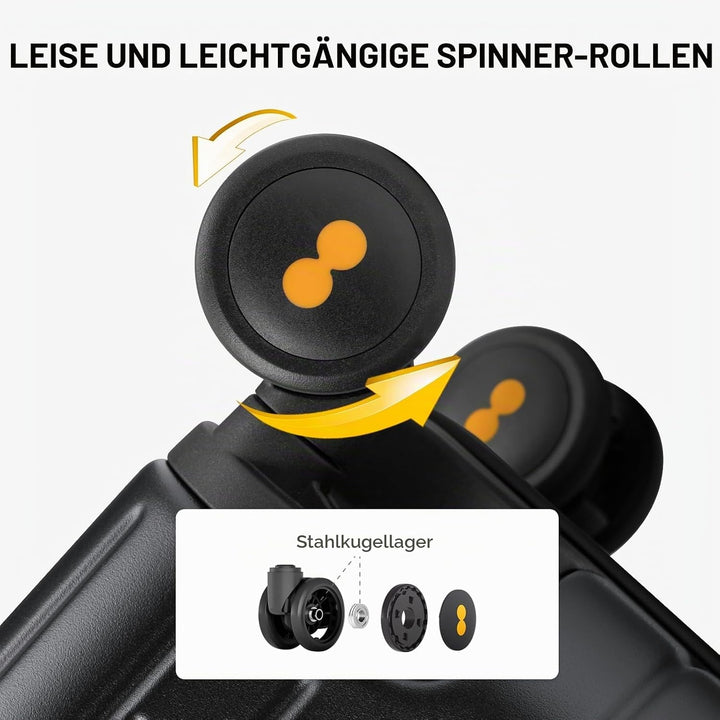 LEVEL8 Koffer Trolley Leicht Handgepäck Erweiterbar, 55cm, 36-42L | Hartschalenkoffer aus 100% Polyc