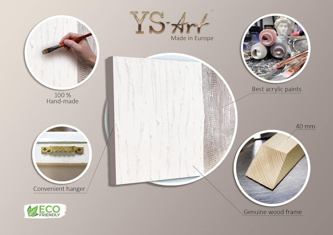 YS-Art Luxus Abstrakt Acryl Gemälde auf Leinwand Life 4 handgemalt Wandbilder Wohnzimmer modern Wohn