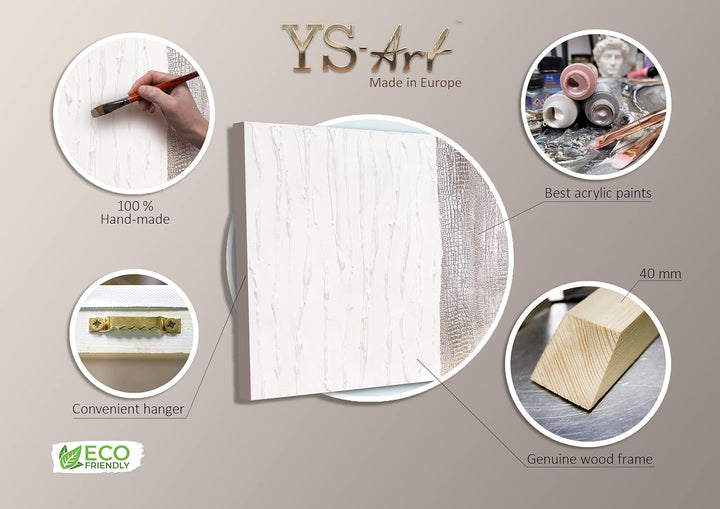 YS-Art Luxus Abstrakt Acryl Gemälde auf Leinwand Life 4 handgemalt Wandbilder Wohnzimmer modern Wohn