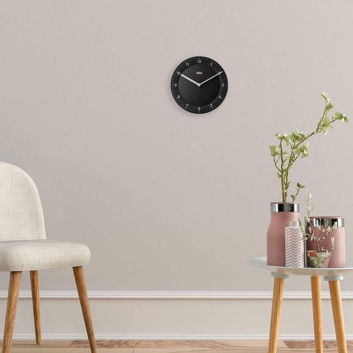 Braun Funkwanduhr Wanduhr, Kunststoff, Schwarz, normal normal Schwarz, normal Schwarz