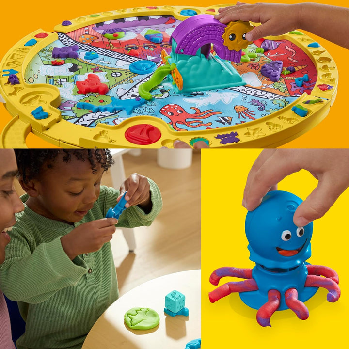 Play-Doh Knetmatte für unterwegs Knetunterlage Starters Spielset, Blau, Grün, Rot, Violett