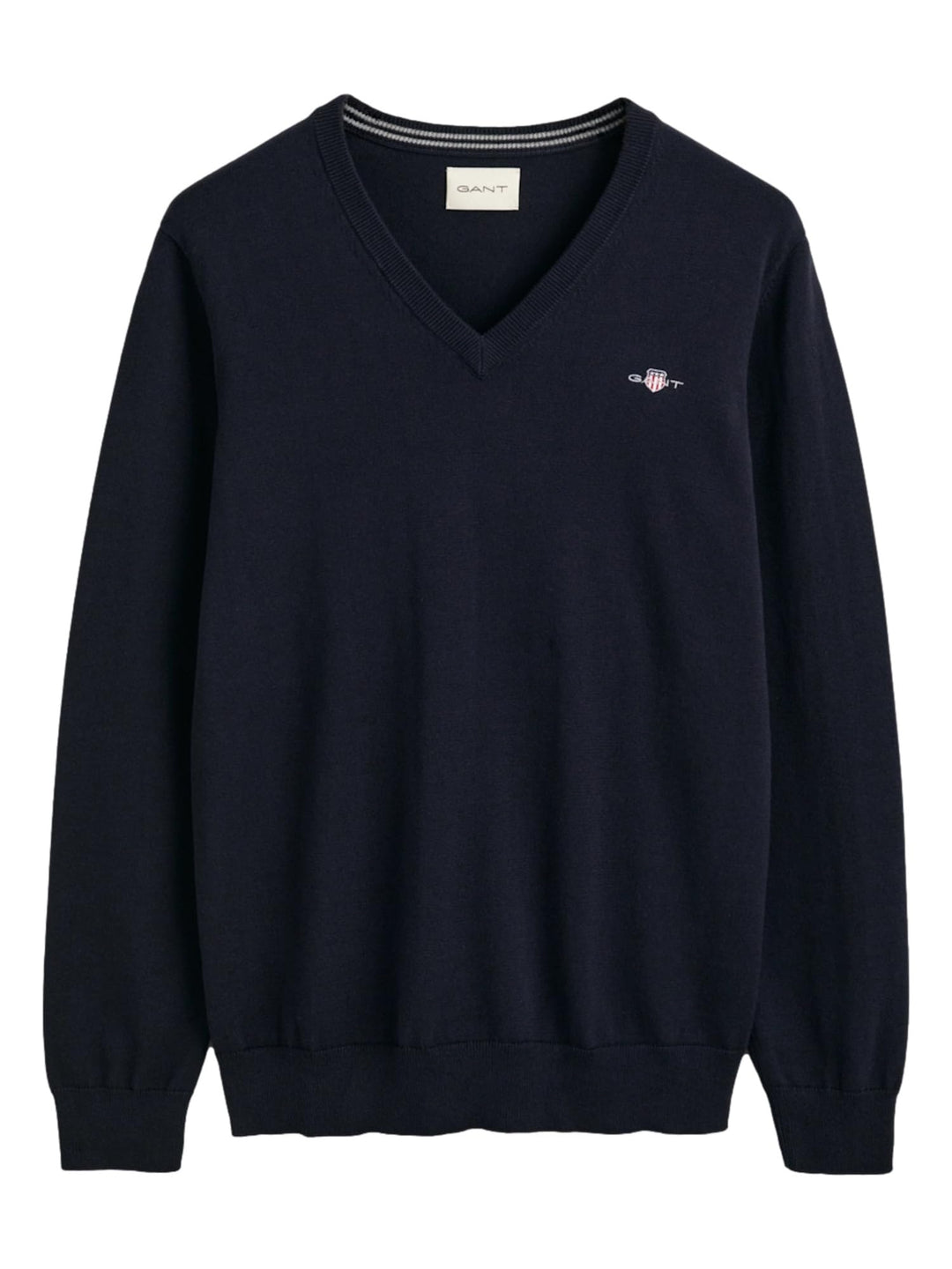 GANT Pullover mit V-Ausschnitt aus Einer Baumwoll-Wollmischung Herren 4XL Abendblau, 4XL Abendblau