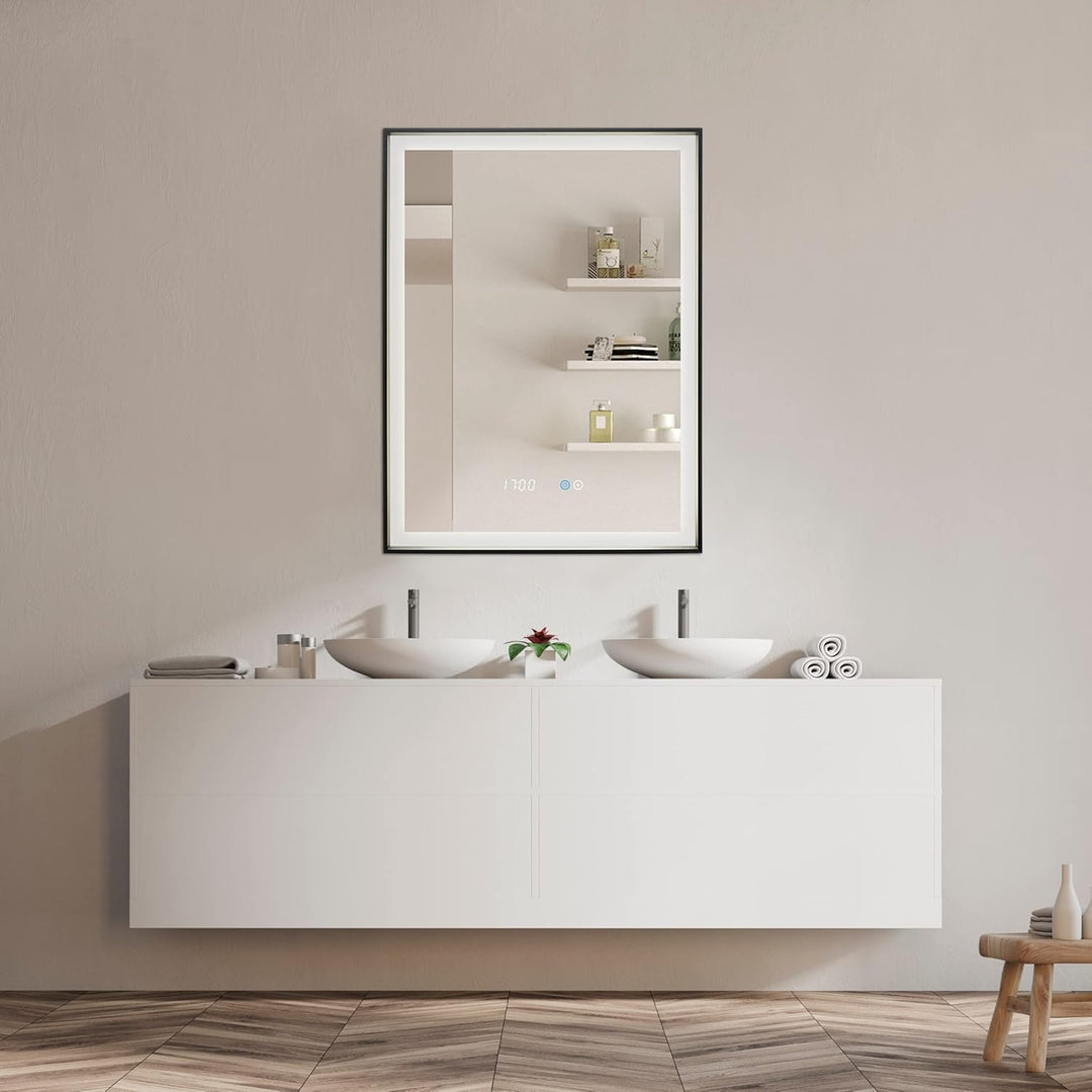 Paco Home LED Badezimmerspiegel mit Beleuchtung Spiegel Antibeschlag Mit Touchschalter Memory-Funkti