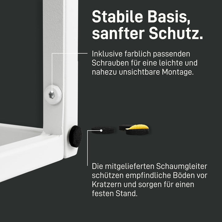 Natural Goods Berlin 1x Blumenständer Metall Weiss 70 cm - Eckiger Deko Pflanzenständer - Blumenhock