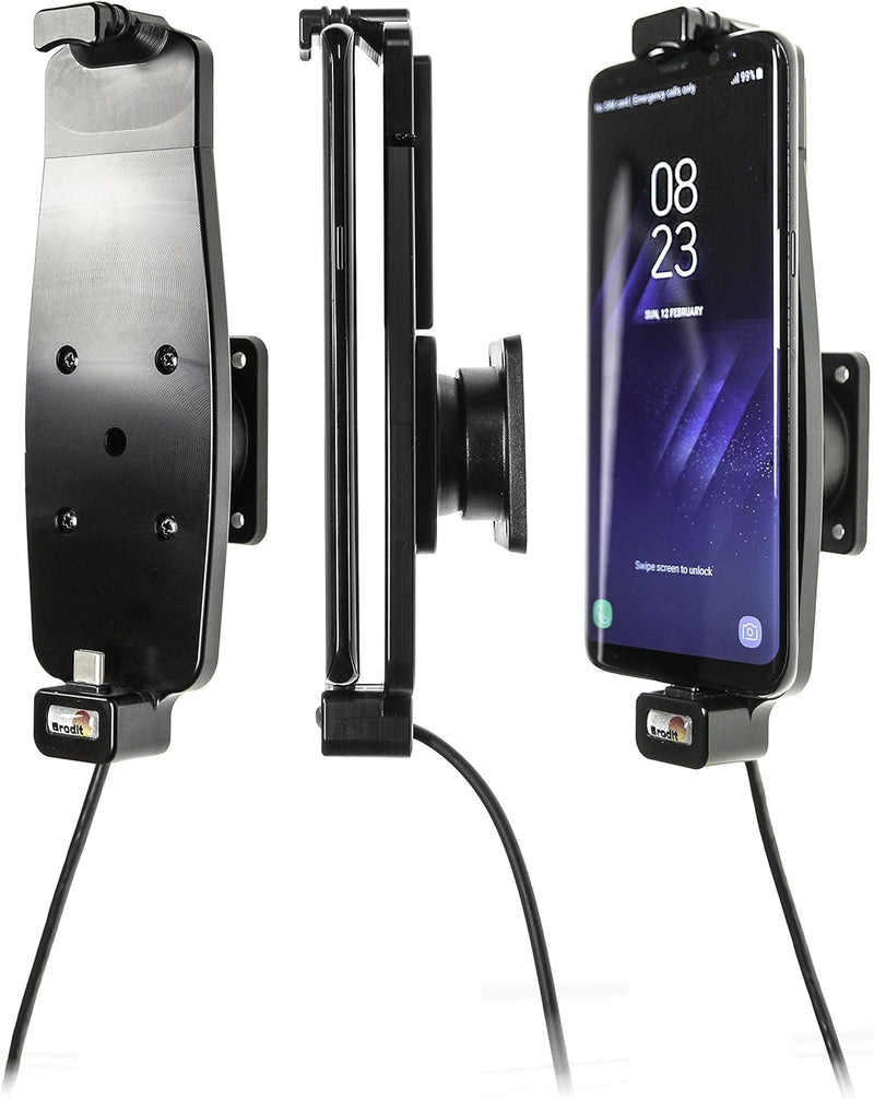 Brodit Gerätehalter 521964 | Made IN Sweden | mit Ladefunktion für Smartphones - Samsung Galaxy S10,