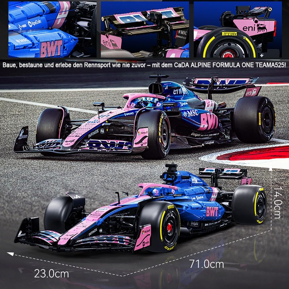 Technik F1 Auto für CADA F1 Team A525 Rennwagen, 2170+ Teile Technik Rennauto, C64012W Rennautos Bau