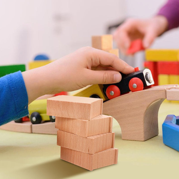 ibasenice Holz Zug Brückenstützen Set 6 Stück Eisenbahn Zubehör Für Kinder Spielzeug Kompatibel Mit