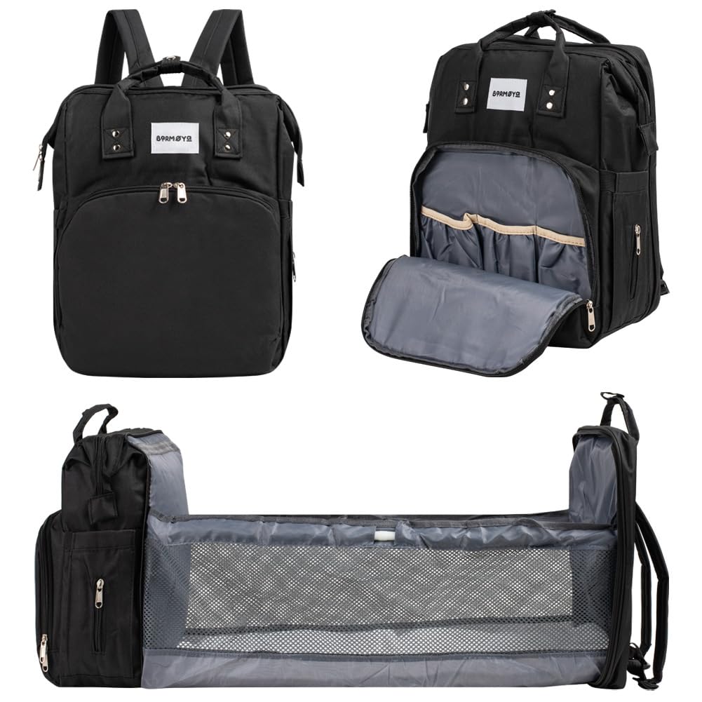 2-in-1 Wickelrucksack mit Wickelablage | Wasserabweisender Wickelrucksack mit isolierten Flaschenhal