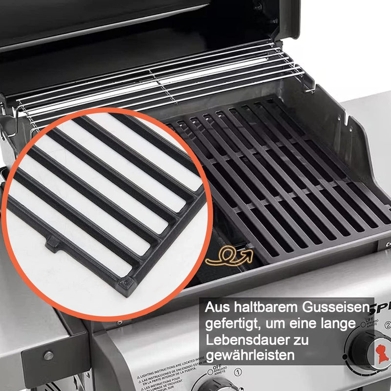 Vnierxful Gusseisen Grillrost für Weber Spirit I & II 200 Serie, Spirit E-210, E-220, S-210, S-220 G