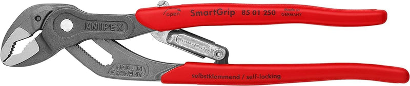 KNIPEX SmartGrip®, Wasserpumpenzange | Rohrzange mit automatischer Einstellung, Chrom-Vanadium, Rost