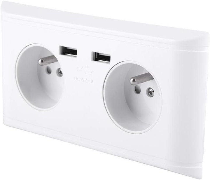 KSTE Multi-Funktions-EU-Stecker-Steckdose Steckdose mit Doppel-USB-Anschluss for Telefon 250 V Lade