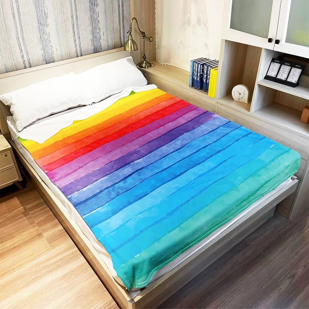 Violetpos 150x200 cm Flanell Weich Fleecedecke Kuscheldecken SanftBettüberwurf Decke Bunt Tuschemale