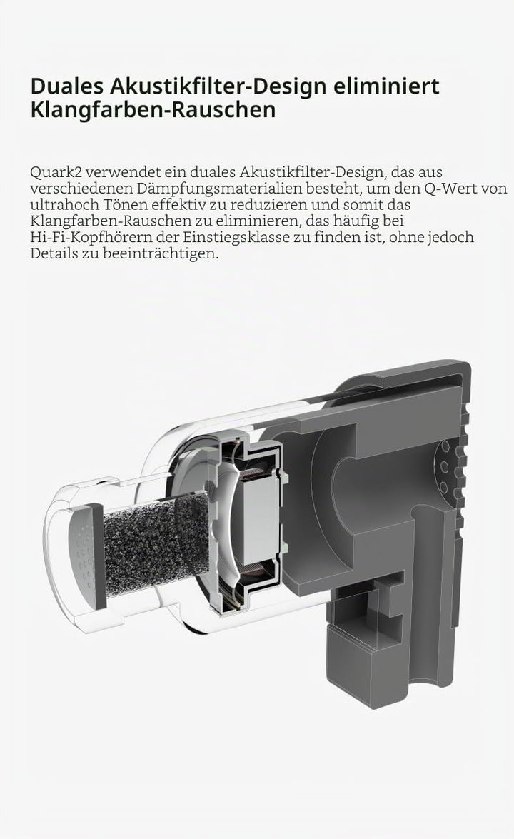 Moondrop Quark2 In-Ear-Kopfhörer, USB-C LCP Dome Composite, Flexible Federung, dynamische Treibermem