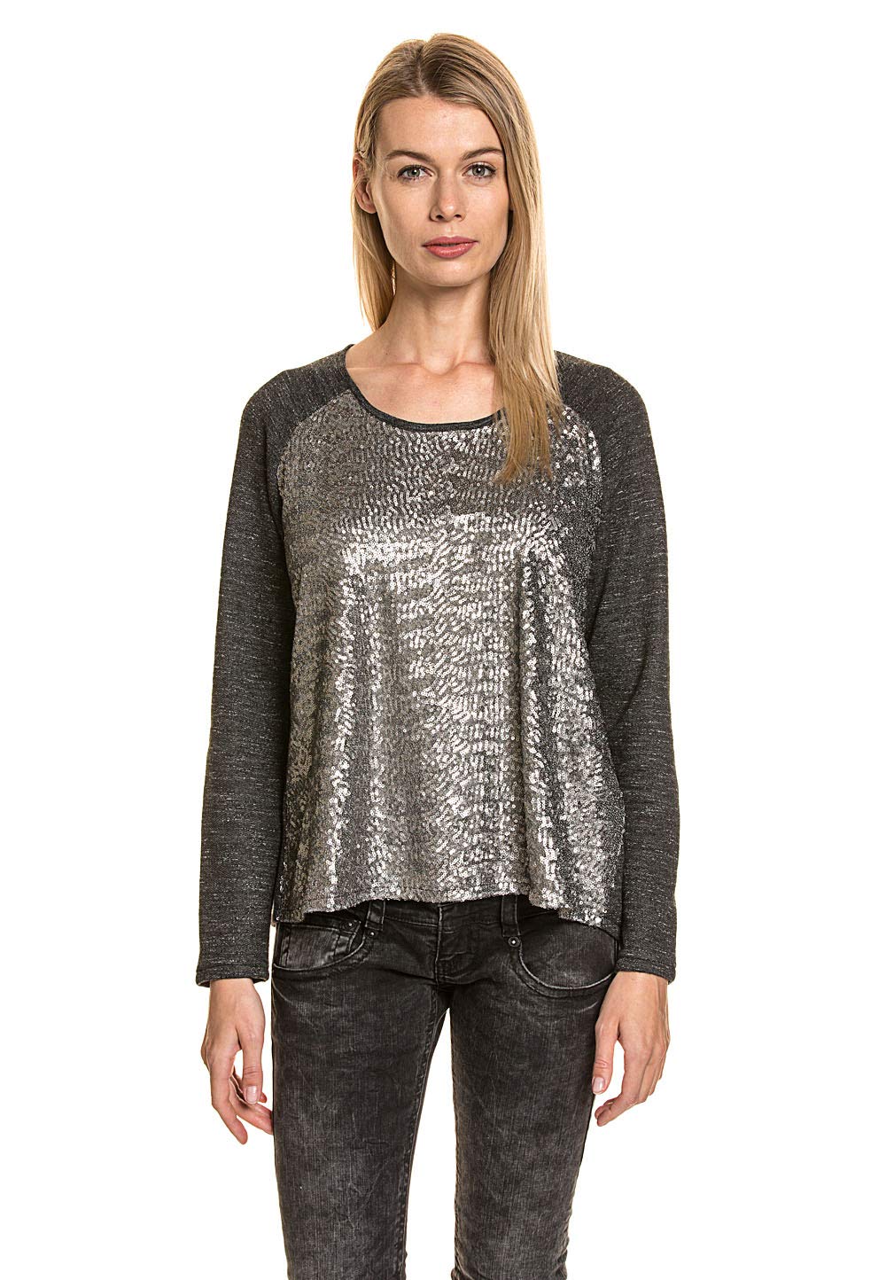 Herrlicher Damen Sweat Shirt Pullover gerade Passform Wolle Sweater
