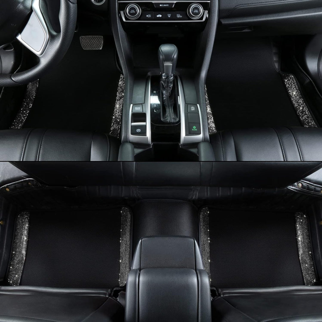 eing Atmungsaktive Universal Bling Anti-Rutsch Auto Bodenmatte mit Kristall Strass für Frauen & Mädc