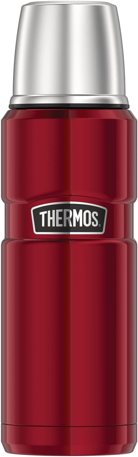 Thermos 4003.248.047 Thermosflasche Stainless King, Edelstahl Cranberry 0,47 l, Drehverschluss, 12 S