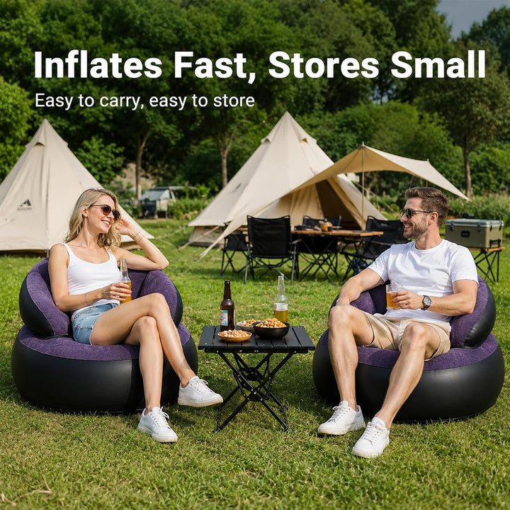Aufblasbares Sofa Beflockt - Luftsofa Sitzsack Couch Für Indoor Outdoor - Camping Sofa Aufblasbar Mi