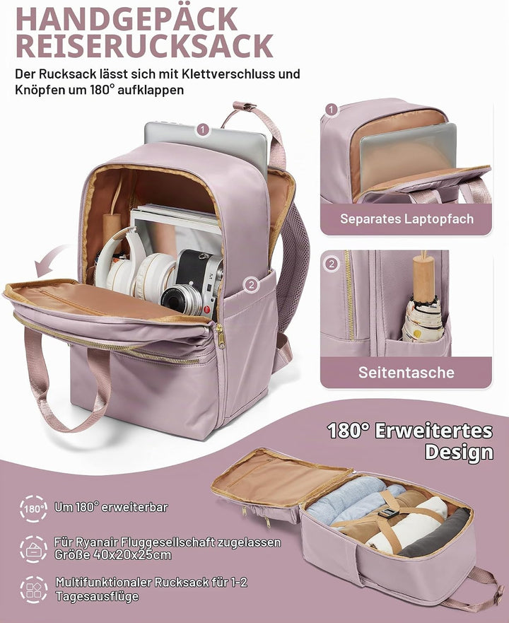 bergsalz Reiserucksack Damen Ryanair Handgepäck 40x20x25 Rucksack Damen Herren Arbeit Handgepäck Ruc