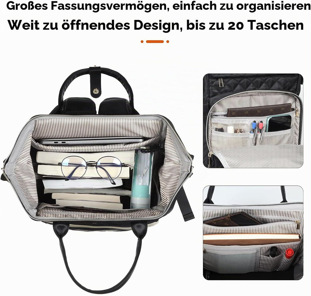Rucksack Damen,Laptoptasche Frauen 15,6 Zoll Wasserdicht,Schultasche Schulrucksack Mädchen Teenager,