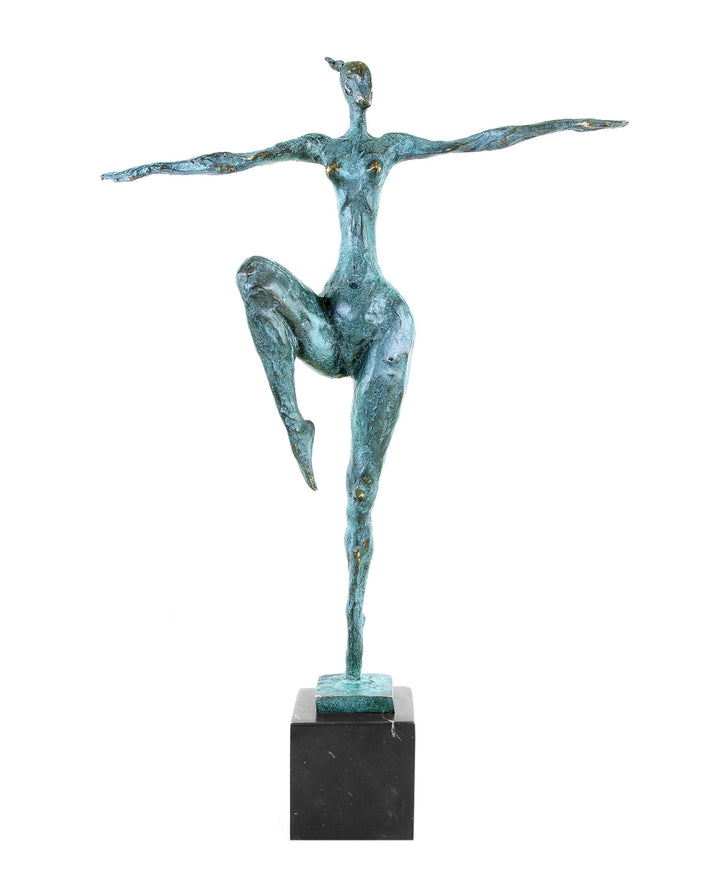 Moderne Bronzefigur auf Marmorsockel - Abstrakter Akt - signiert von Milo - Moderne Kunst Skulptur K
