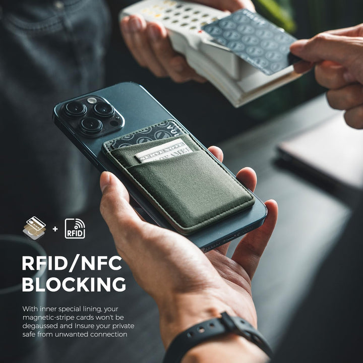 VULKIT Magsafe Wallet Kompatibel mit iPhone 15/14/13/12er Serie, Dehnbarer Lycra-RFID-Kartenhalter m