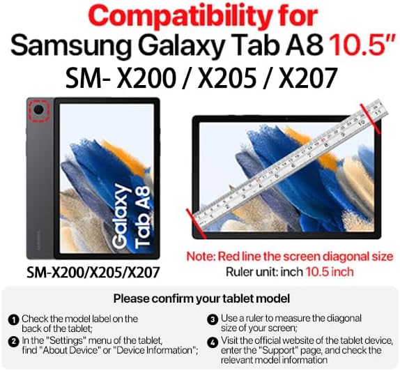 DUZZONA Kinder Hülle für Samsung Galaxy Tab A8 10,5 Zoll 2022 (SM-X200/X205/X207), Mit integriertem