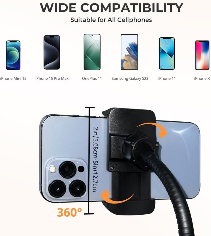 Aureday 12 Zoll Ringlicht mit Stativ, Handy Stativ mit Ringlicht mit 360° Drehbarer Flexibler Schlau