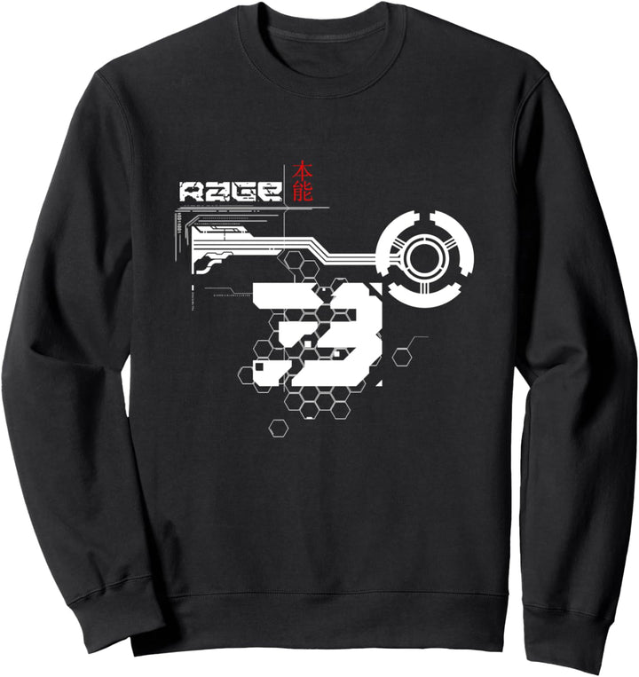 Rage (Instinct) 3 Techwear Front-/Rückenmotiv Sweatshirt