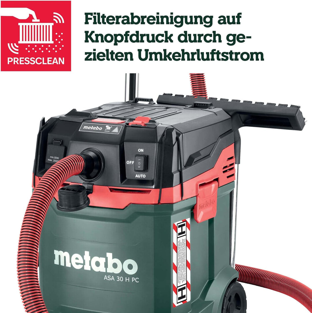 Metabo ASA 30 H PC Allessauger – 602088000 – Nass-/Trockensauger mit integrierter Filterabreinigung