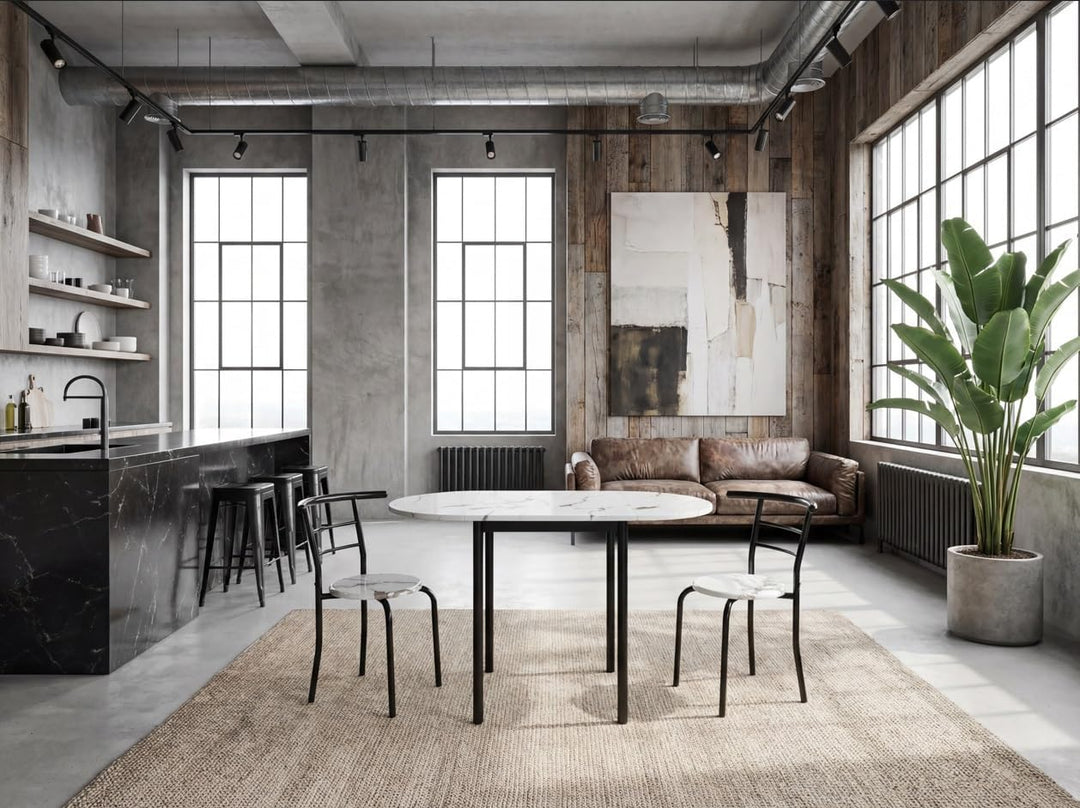 MOMMA HOME Set ausziehbarer Küchentisch mit 2 Stühlen, Esstisch, zusammenklappbar und klappbar, ausz