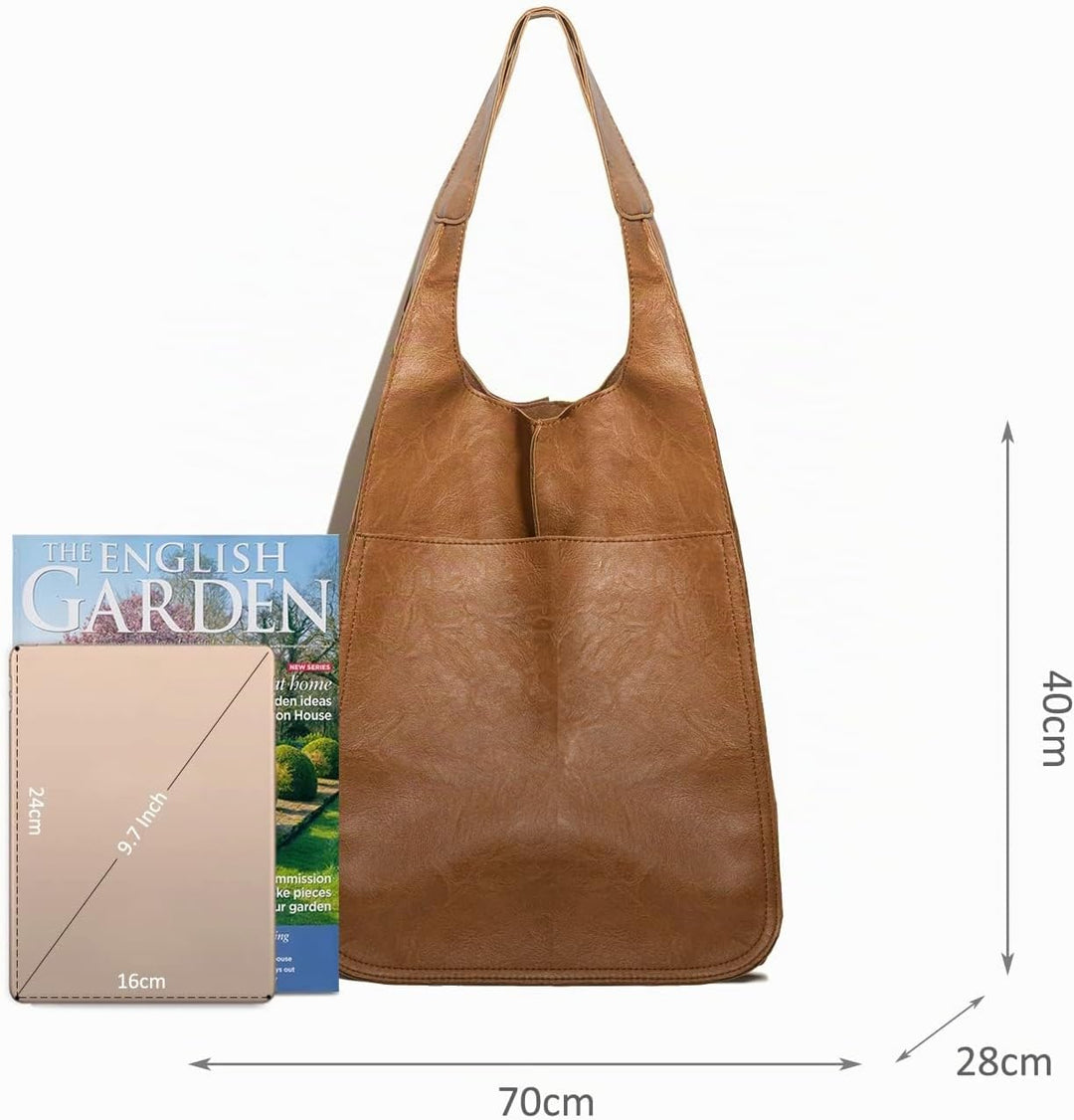 NICOLE &amp; DORIS Frauen Tasche Gross Schultertasche Shopper Weiche Ledertasche Leichte Tote Tasche Hob