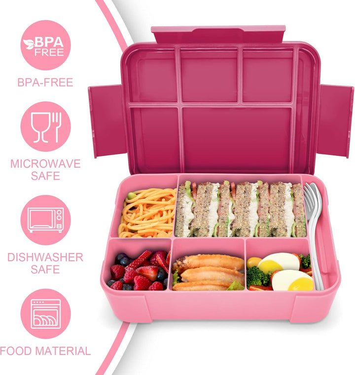 IJIAMY Brotdose Kinder mit Fächern, 1300ml Jausenbox Kinder, Auslaufsicher Bento Box, Lunchbox Kinde