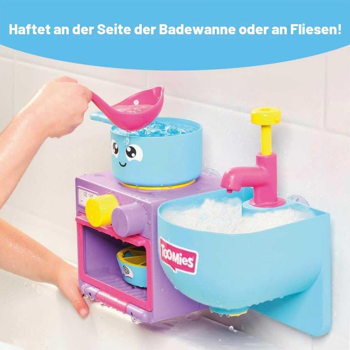 Toomies Bubble &amp; Bake Badewannen Küche, Baby Badespielzeug, Wasserspielzeug, Badespielzeug für Klein