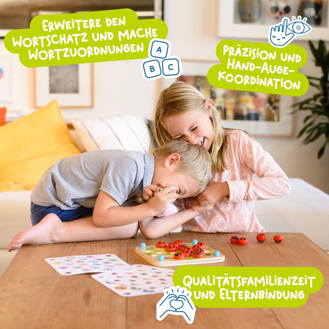 Nene Toys Marienkäfer-Garten – Gedächtnisspiel aus Holz für Kinder im Alter von 3, 4, 5 Jahren mit 1