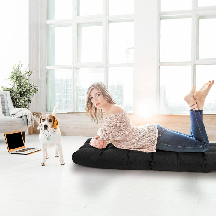 GOPLUS Bodenstuhl, Bodensofa mit Rückenlehne, Bodensessel mit Schlaffunktion, Floor Chair, Lazy Sofa