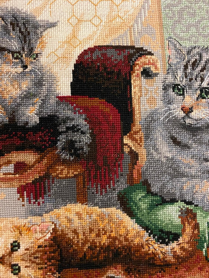 Riolis Stickpackung Katzen, gezählter Kreuzstich, Gelb