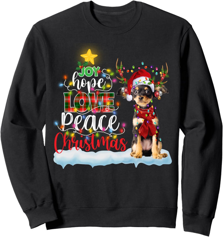 Rusky Toy Weihnachtsmann Mütze Rentier Kostüm Weihnachten Licht Sweatshirt