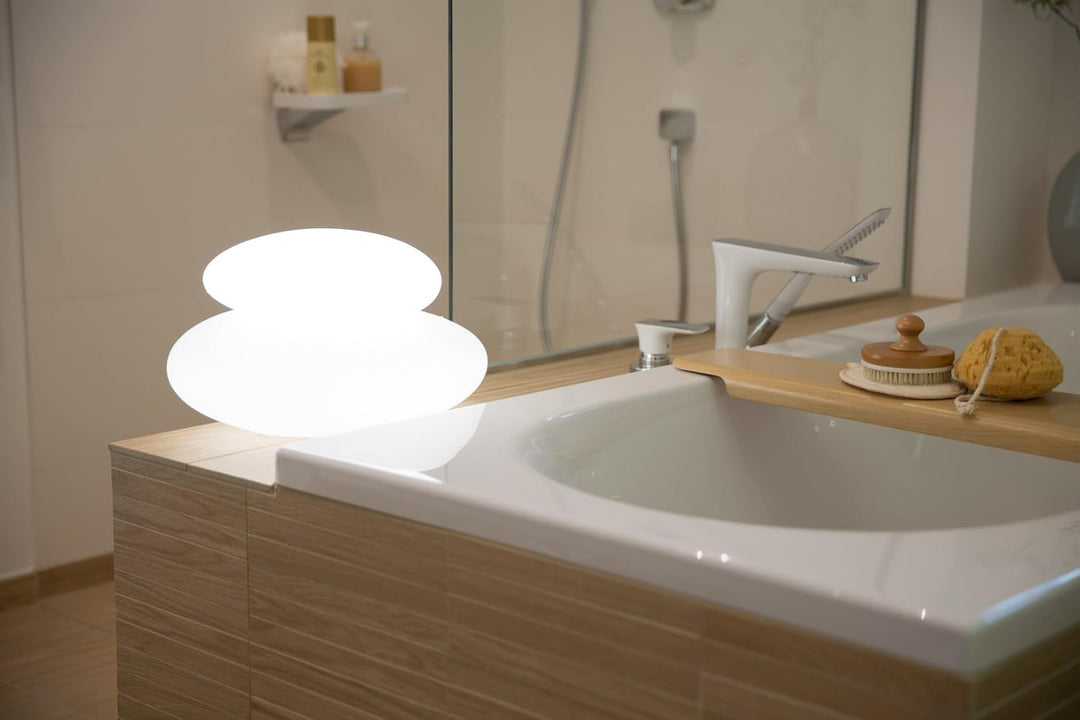 8 seasons design | Shining Stone Lampe LED, Polyethylen Weiss Ø 39 cm LED RGB Ø 39 cm Weiss, LED RGB