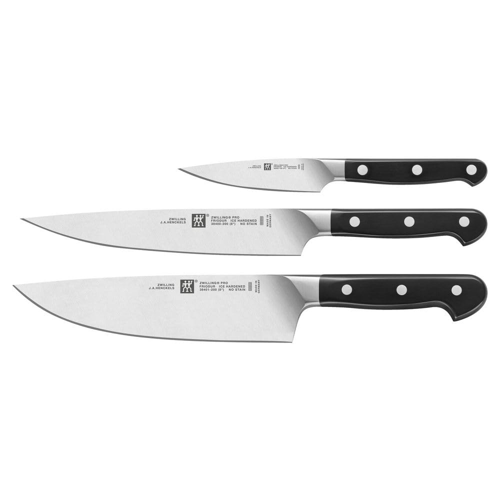 ZWILLING Pro Messerset, 3-tlg., Spick- und Garniermesser/Fleischmesser/Kochmesser, 11, 20 und 20 cm,