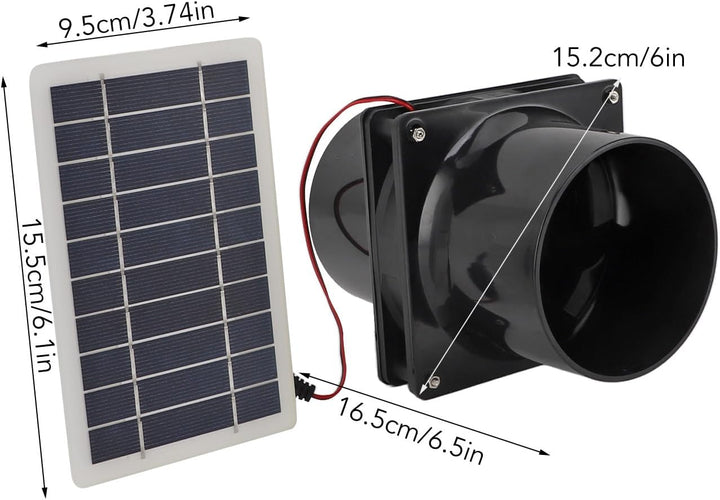 Solarbetriebener Abluftventilator, 10 W, 12 V, Solarbetriebener Abluftventilator Runde Rohre, ABS-So