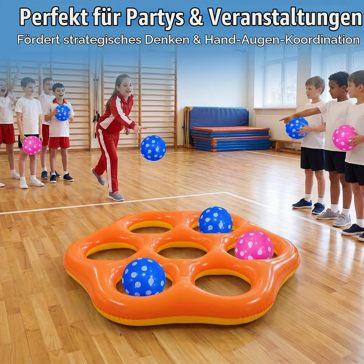 Aufblasbares Tic Tac Toe Pool Spiel, Grosses Schwimmendes Wurfspiel mit 6 Spielfiguren, Wasser Spiel