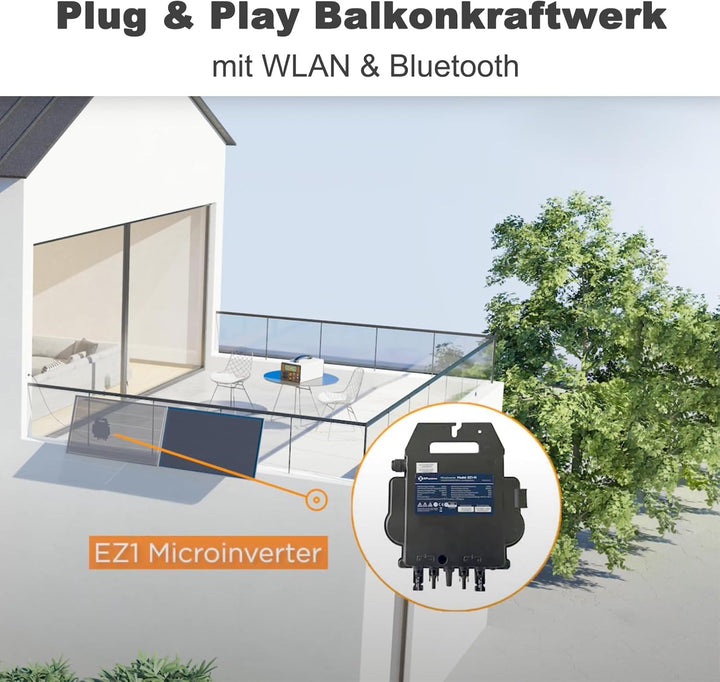 APsystems Mikrowechselrichter mit WLAN & Bluetooth, PV VDE Zertifiziert, Plug & Play Wechselrichter